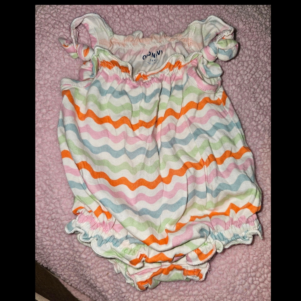 Old Navy Multicolor Wave Pattern Bodysuit
